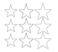 9 Pièces Etoiles en Métal, Etoile en Fil Métallique, Attrape Rêve Étoiles, Étoile Décoration Anneau de Macramé Couronne de Noël Décorations Étoiles de Noël, 3 Tailles 30cm/20cm/10cm (Noir)