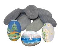 9 Pièces Galets à Peindre, Pierres Plates à Peindre, Pierre Naturelle sélectionnée à la Main 5-8cm Galets Lisses pour La Peinture pour Peinture Et La Décoration