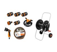 9 Pièces Garniture Du Chariot à Dévidoir de Tuyau Dévidoir Enrouleur 1/2 " 20m