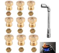 9 Pièces Gicleur Gaz Butane Universel Avec Clé Gicleur Gaz Bouteille, Gicleur Gaz de Ville, Injecteur Gaz Butane, Buses et Injecteurs pour Bruleur Gaz Gaziniere Gaz (9 Pièces)