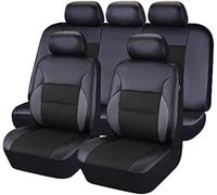 9 Pièces Housse De Siege Voiture pour Dacia Dokker/Duster Van/Logan/Logan MCV Fiskal Stepway/Nova/Supernova, Confortable Cuir Respirant Couvre Siège De Voiture Antidérapant,B-Black