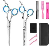 9 Pièces Kit Ciseaux Coiffure 6.7 Pouces Ciseaux À Effiler Professionnel Ciseaux Effileur Coiffure Ciseaux Cheveux Kit En Acier Inoxydable Pour Salon Barbiers Hommes Femmes Et Enfants Domicile