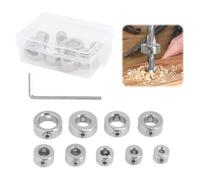 9 Pièces Kit de Bagues de Butée de Perçage,Limiteur de Profondeur 3-12 mm avec llen Butée de Profondeur de Perçage Colliers de Serrage en Acier pour Bricolage et Travail du Bois Précis