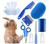 9 pièces Kit de toilettage premium pour lapin, comprend une brosse anti-peluches, des coupe-ongles et un peigne pour animaux de compagnie - Gardez votre lapin heureux et en bonne santé Style 2,Style 1