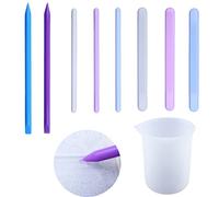 9 Pièces Kit D'outils en Silicone, Agitateur Plat en Silicone, Agitateurs Ronds, Antimousse en Silicone, Tasse à Mesurer en Silicone de 250ml, pour Résine, Fabrication de Moules, Liquide, Peinture