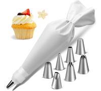 9 Pièces Kit Poche à Douille Pâtisserie,DIY Patisserie Accessoire Kit,Poche à Douille Premium avec 7 douilles en Inox et 1 Adaptateur,accessoires Réutilisable,pour décoration de desserts