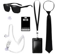 9 Pièces MIB Agent Costume Accessoires Men in Black Deguisement, Ensemble de Costumes de Services Secrets Accessoires, Costumes d'espions pour Hommes Femmes Enfants pour Fête d'Halloween Cosplay