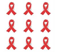 9 Pièces Octobre Rose Broches Pins Ruban Rose Badge Épingles de Sensibilisation au Cancer du Sein en Métal 2025 Accessoires pour Les Activités de Soutien Aux Soins des Femmes (9PCS Red, 6X4CM)