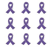 9 Pièces Octobre Rose Broches Pins Ruban Rose Badge Épingles de Sensibilisation au Cancer du Sein en Métal 2025 Accessoires pour Les Activités de Soutien Aux Soins des Femmes (9PCS Purple, 6X4CM)