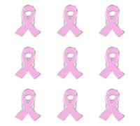 9 Pièces Octobre Rose Broches Pins Ruban Rose Badge Épingles de Sensibilisation au Cancer du Sein en Métal 2025 Accessoires pour Les Activités de Soutien Aux Soins des Femmes (6X4CM)