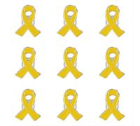 9 Pièces Octobre Rose Broches Pins Ruban Rose Badge Épingles de Sensibilisation au Cancer du Sein en Métal 2025 Accessoires pour Les Activités de Soutien Aux Soins des Femmes (9PCS Yellow, 6X4CM)