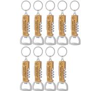 9 Pièces Ouvre-bouteilles en bois personnalisée, garçons de garniture Best Man Gifts for Wedding Bachelor Party, Cadeaux gravés pour père, grand-père, modèles personnalisés et texte.Multifonctionnel.