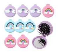 9 Pièces Peigne À Airbag Pliant, Peigne De Dessin Animé Mignon, Mini Peigne Portable, Outils De Coiffure, Fournitures De Voyage.