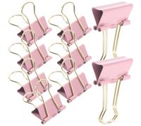 9 Pièces Petites Pinces à Reliure Rose en Métal, pour Bureau