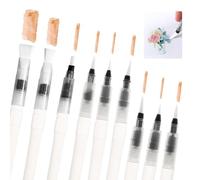 9 Pièces Pinceau Aquarelle Reserve d'eau, Stylos Pinceaux à Eau, Pinceau Rechargeable, Pinceau Reservoir, Stylo Pinceaux Aquarelle, Pinceau Aquarelle pour Aquarelle Bullet Journal Calligraphie