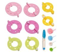9 Pièces Pom Pom Maker Set, 4 Tailles de Boule Maker de Tissage avec des Petits Ciseaux, DIY Pompoms Kits de Fabrication de Poche Artisanale pour Chapeaux, Poupées