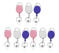9 Pièces Porte-badge Rétractable Ovale Moulinet à Ressort Robuste | Design Léger et Confortable, pour Cartes Proximité et Clés, Personnel Sécurité et Étudiants