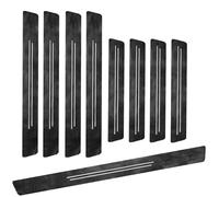 9 Pièces Protection Seuil de Porte de Voiture pour Benz C-Class 2001-Present, Seuil Voiture Autocollant Seuil Porte Voiture Bande de Seuil en Fibre de Carbone,Black