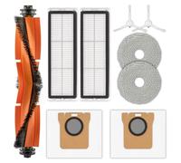 (9 Pièces) X20+ Pièces De Rechange Pour Aspirateur Robot Xiaomi X20 Plus, 1S, S20 Plus, S20+, X10+, X20 Pro, 1 Brosse Rotative, 2 Brosses Latérales, 2 Sacs à Poussière, 2 Filtres Hepa, 2 Serpillères