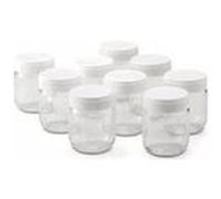 LAGRANGE 9 pots de 185g à Yaourt Transparents Couvercles emboîtables Blanc inclus