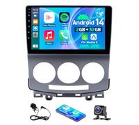 9 Pouce Android 14 Autoradio pour Mazda 5 2005-2010 avec Carplay/Android Auto GPS Bluetooth EQ DSP WLAN Navi HiFi Commande au Volant SWC Caméra de recul Microphone, 2+32G