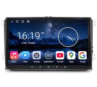 9" Qualcomm 8-Core 4GO+64GO Android 14 Autoradio pour VW Golf 5/6 Passat B7 EOS Polo 6R T5 Touran Caddy Tiguan Seat Skoda CarPlay sans Fil GPS Navigateur WiFi Bluetooth 5.1 Canbus SWC Écran Tactile