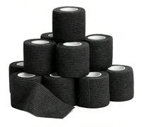 9 rouleaux de bandage élastique noir, bandage auto-adhésif en tissu non tissé doux et respirant, convient pour le football, le basket-ball, la fitness, le culturisme, la boxe, pour le poignet, la chev