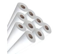 9 Rouleaux de Drap d’Examen 50x38 - 100% Cellulose, Blanc, Rectangulaire, Texture Laid, Papier pour Table d’Examen