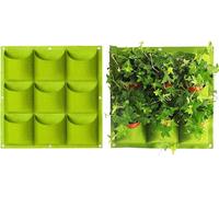 9 sacs de plantation Tenture murale, jardinier vertical Sac de culture Sac de plantation grand pour cours balcons légumes fleurs (vert)