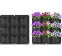9 sacs de plantation Tenture murale, jardinier vertical Sac de culture Sac de plantation grand pour les cours balcons légumes fleurs (noir)