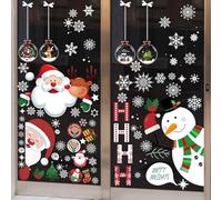 9 Sheet Stickers Noel Fenetre, Stickers Noel Vitrine Autocollant Fenetre Noel,Feuilles Sticker Noel Fenetr Autocollant Noel Reutilisable Pour Decoration Noel Vitre,Deco Christmas Fenetres