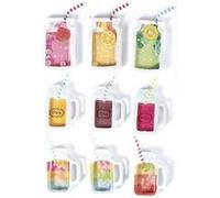 9 stickers 3D - Boissons mason jars 5 cm Multicolore G