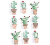 9 stickers 3D - Cactus mexicains 4,5 cm Multicolore G