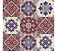 9 Stickers adhésifs carrelages | Sticker Autocollant Carreaux de Ciment - Mosaïque carrelage Mural Salle de Bain et Cuisine | Carreaux de Ciment adhésif Mural - azulejos - 10 x 10 cm - 9 pièces
