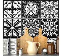 9 Stickers adhésifs carrelages | Sticker Autocollant Carreaux de Ciment - Mosaïque carrelage Mural Salle de Bain et Cuisine | Carreaux de Ciment adhésif Mural - azulejos - 20 x 20 cm - 9 pièces