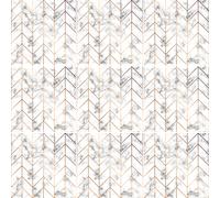 9 stickers carreaux de ciment effet marbre ligne dorée