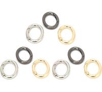 9 Stück Feder-Ringverschluss, 0-förmig und oval, offen, in 3 Farben, ideal für DIY-Handtaschen und Zubehör