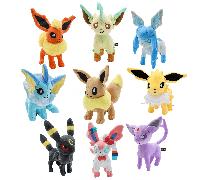 9 styles de poupées en peluche Pokémon, figurines d'animaux en peluche, posture debout Évoli, Aquali, Voltali, Pyroli, Mentali, Noctali, Givrali, Sylvéon, jouets en peluche appropriés pour les anniver