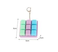 9 Touches Clavier en Forme de carré Keycaps Keychain Fidget Toy Party Stress Relief DIY Keycaps Jouet Clavier Caps Doigt Bouton Fidget