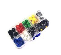 9 Types = 50PCS Tactile Push Button Switch Momentary 12 * 12 * 7.3mm B3F-4055 Micro Switch Button + A24 Couleur Round Tact Cap 7 Couleurs interrupteur industriel (Color : 50pcs in Box)