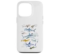 9 Types de Requins marteaux de l'océan coloré 14 Juillet Coque pour iPhone 13 Pro