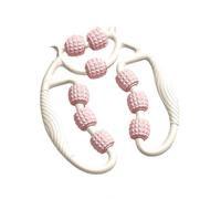 9 Wheel Circular Leg Clamp,Circular Leg Clamp Roller By Miapina,Multifunctional Ring Roller, for Legs Neck Hand arm Relaxer (White-Pink)