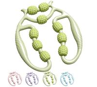 9 Wheel Circular Leg Clamp, Handheld Ring-Shaped Leg Clamp, Portable Versatile Massage Tool, Massage Roller Muscle Relaxer, for Legs Neck Muscle Hand Arm Relaxer (Green)