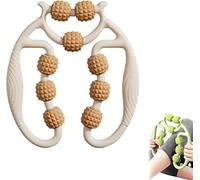 9 Wheel Circular Leg Clamp,Leg Massager Roller, Multifunctional Ring Roller, Ring Clamp Legs Massagers, for Legs Neck Muscle Hand Arm Relaxer (White-Orange)