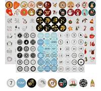 9 x 24 Autocollants Calendrier de l'avent, Autocollants Chiffres pour Calendrier de l'avent, Autocollants pour Calendrier, Chiffres pour Calendrier de l'avent, Sacs en Tissu, Coffrets Cadeaux (9pcs)
