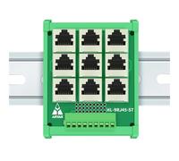 9 X Module de bornier RJ45 à vis RJ45 8P8C Module d'interface à montage sur rail DIN à 9 voies.