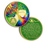 9 Years Sobriety Chip Arbre de vie AA Pièces AA et Médaillon Alcooliques Anonymes Pièce de prière Sérénité Pièce de prière de Récupération Anniversaire Jeton de Sobriété Cadeaux pour Femme Homme