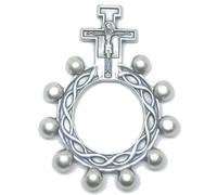 90.124.30 DAM Chapelet de doigt dix prière croix Saint Damien argent