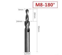 90°/180° pour foret étagé hélicoïdal HSS pour perçage et chanfreinage, outil d'alésage en acier rapide pour fonte, acier allié, cuivre, aluminium (M8 x 180 degrés)