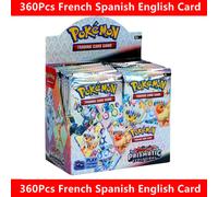 90-360 pièces de cartes Pokémon espagnoles, anglaises et françaises, Prismatic Evolutions, Surging Sparks, SCARLET VIOLET, 151 cartes de bataille Pokémon Booster Prismat English90pcs